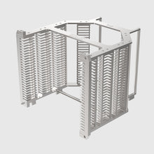Laden Sie das Bild in den Galerie-Viewer, Wafer Cassette 6&quot; - stainless steel inlays, 25 slot, slot-shape angular, top-plate (top), H-bar (bottom), without handles

