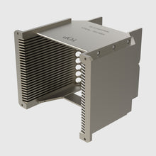 Laden Sie das Bild in den Galerie-Viewer, Wafer Cassette 6&quot; - aluminum (coated), 25 slot, slot-shape flat, top-plate (top), H-bar (bottom), without handle
