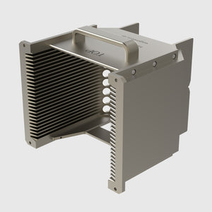 Wafer Cassette 6" - aluminum (coated), 25 slot, slot-shape angular, top-plate (top), H-bar (bottom), with handle (low)