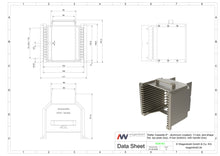 Laden Sie das Bild in den Galerie-Viewer, Wafer Cassette 6&quot; - aluminum (coated), 13 slot, slot-shape flat, top-plate (top), H-bar (bottom), with handle (low)

