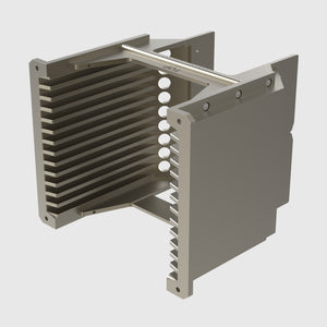 Wafer Cassette 6" - aluminum (coated), 13 slot, slot-shape flat, H-bar (top), H-bar (bottom), without handle