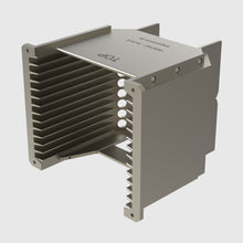 Laden Sie das Bild in den Galerie-Viewer, Wafer Cassette 6&quot; - aluminum (coated), 13 slot, slot-shape angular, top-plate (top), H-bar (bottom), without handle
