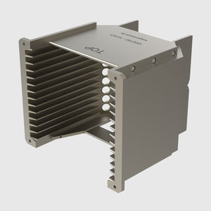 Wafer Cassette 6" - aluminum (coated), 13 slot, slot-shape angular, top-plate (top), H-bar (bottom), without handle
