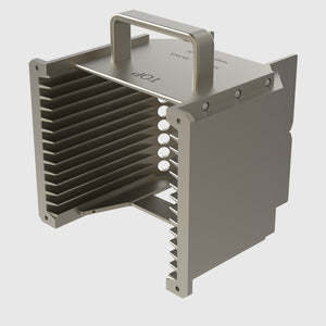 Wafer Cassette 6" - aluminum (coated), 13 slot, slot-shape angular, top-plate (top), H-bar (bottom), with handle (high)