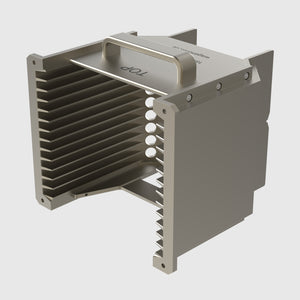 Wafer Cassette 6" - aluminum (coated), 13 slot, slot-shape angular, top-plate (top), H-bar (bottom), with handle (low)