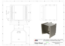 Laden Sie das Bild in den Galerie-Viewer, Wafer Cassette 8&quot; - aluminum (coated), 13 slot, slot-shape flat, top-plate (top), H-bar (bottom), without handle
