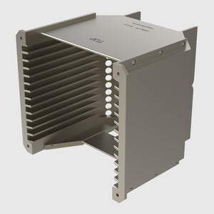 Wafer Cassette 8" - aluminum (coated), 13 slot, slot-shape flat, top-plate (top), H-bar (bottom), without handle